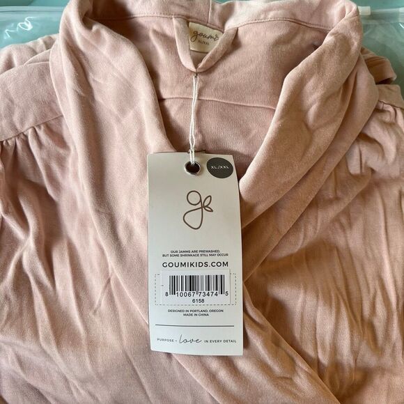 NWT Goumi Kids Mom Rose Robe XL/XXL Womens Bamboo Organic Cotton Pink Pocket - Picture 3 of 3